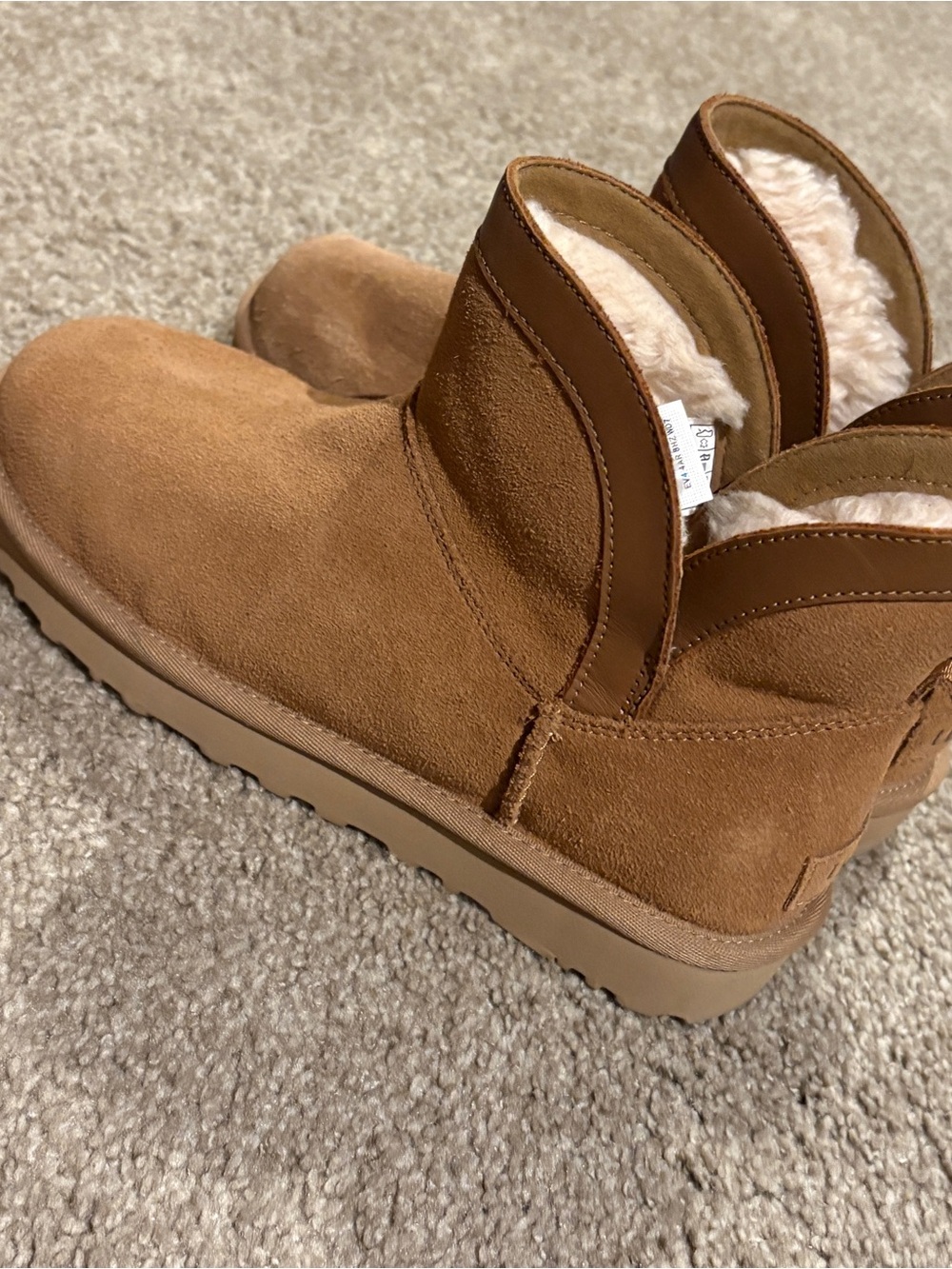 UGG Chestnut Suede Short Shearling-Lined Ankle Boots